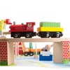 Hey! Play! Kids Deluxe Wooden Train Set with Play Mat - 4 of 4