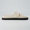 CUSHIONAIRE Crisp Women’s Slide Sandal – Faux Leather Cutout Slip-On with Artisan Stitching & Memory Foam, Wide Widths Available - 4 of 4