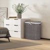 Seville Classics Modern Handwoven Oval Double Sided Laundry Room Hamper - 2 of 4