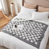 Snuggle Sac Checkered Throw Blanket Reversible Knitted Throw - 4 of 4