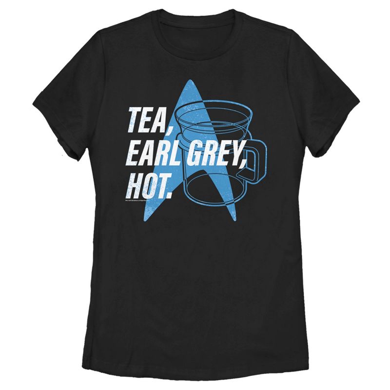 Women's Star Trek: The Next Generation Cup Of Tea Earl Grey Hot, Captain Picard T-Shirt, 1 of 5