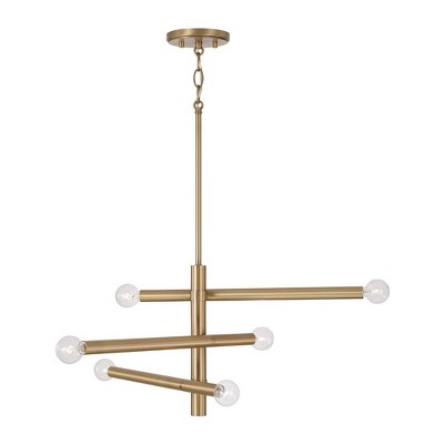 Capital Lighting Zane 6 - Light Chandelier in  Aged Brass