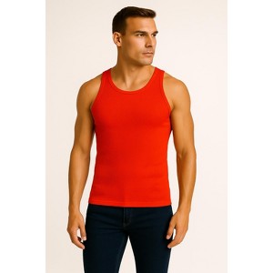 Galaxy By Harvic Men's Heavyweight Ribbed Tank Top - 1 of 4