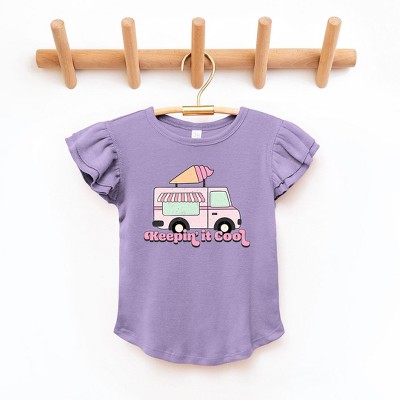 The Juniper Shop Keepin' It Cool Truck Toddler Flutter Sleeve Tee