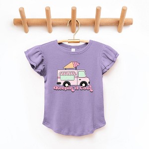 The Juniper Shop Keepin' It Cool Truck Toddler Flutter Sleeve Tee - 1 of 2
