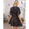 Women's Floral Dress Casual Short Sleeve Sundress Swing A Line Maxi Dresses - 4 of 4