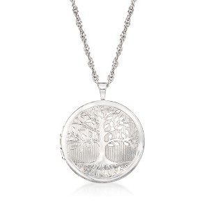 Ross-Simons Sterling Silver Tree Of Life Locket Necklace Size - 1 of 4