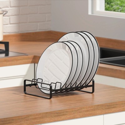 LunaLulinlk Heavy Duty Metal 2-Tier Vertical Plate Rack