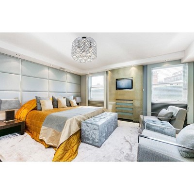 Elegant Chrome and Glass 3-Light Flush Mount