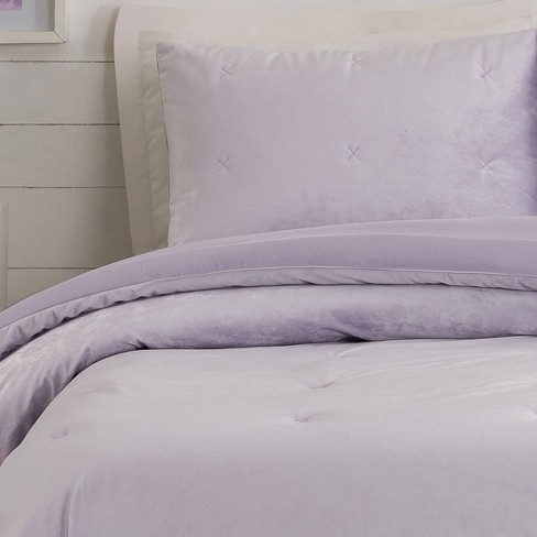 Twin/twin Extra Long Teen Luxe Velvet Comforter Set Light Purple