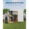 Outdoor Metal Storage Shed, Weatherproof Garden Tool Shed with Lockable Doors, Utility Tool Storage Shed with Open Shelves - 2 of 4