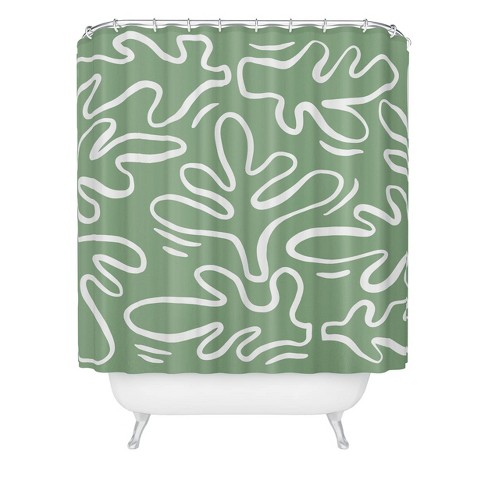 Deny Designs Alilscribble Abstract Shower Curtain Green - image 1 of 3