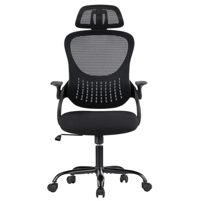 Grungis Mesh High Back Office Chair with  Headrest and Flip-up Armrests,Ergonomic Computer Chair with Wheels for Adult,Student