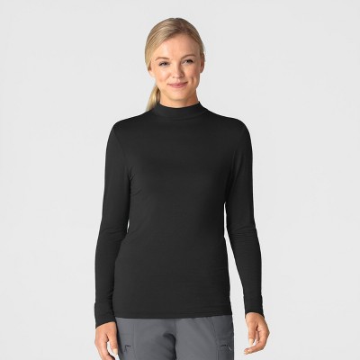 Wink Layers Women’s Long Sleeve Mock Neck Silky Tee