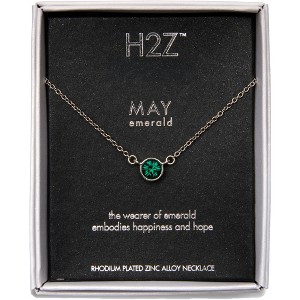 Pavilion Gift Company - Liza Birthstone May Emerald - 17"-18.5" Necklace with 0.25" Crystal Pendant made from Austrian Crystals - Necklaces - 1 of 4