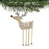 7.0 Inch Deer With Glitter Antlers Bells Dangle Legs Tree Ornaments - 2 of 3