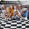 Washable Modern Checkered Area Rug | Stain Resistant Soft Geometric Throw Rug | Non-Slip Low Pile Accent Carpet for Living Room, Dining, Nursery - 4 of 4