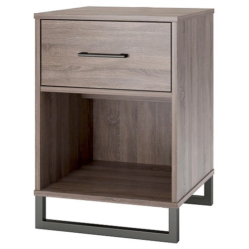 mixed material nightstand brown - room essentials™ : target