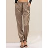 INSPIRE CHIC Women's Drawstring Elastic Waist Ankle Length Satin Joggers Pants with Pocket - 2 of 4