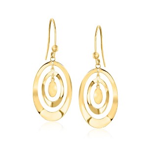 Ross-Simons Italian 10kt Yellow Gold Curvy Concentric Oval Drop Earrings - 1 of 3