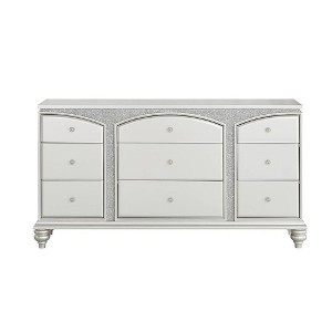 Maverick 67" Dressers Platinum - Acme Furniture: Glendale Style, 9 Drawers, Crystal Knobs, No Assembly Required - 1 of 4