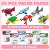Joyfy 24/28 Packs Valentines Day Cards with Animal Building Blocks for Valentine Party Favor, Kids Classroom Exchange Gift, Valentine’s Greeting Cards - 2 of 4