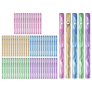 Unique Bargains Aluminum DIY Craft Outdoor Wind Chime Tubes 3 X 0.2 Inch Green+Blue+Yellow+Purple+Pink 100-Pack - 1 of 4