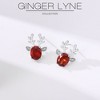 Reindeer Stud Earrings for Women White Gold Plated CZ Christmas Jewelry Ginger Lyne Collection - 3 of 4