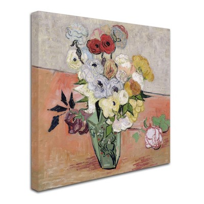 Trademark Fine Art -Vincent van Gogh 'Roses and Anemones, 1890' Canvas Art