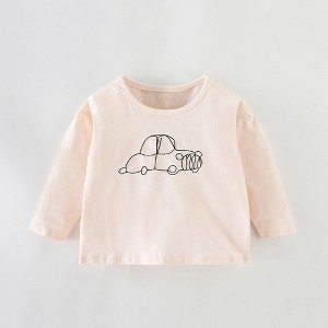 MyKids-USA Baby Girl Car Emboidered Graphic Long Sleeve Loose Shirt - 1 of 4
