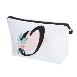 Unique Bargains Large Capacity Zipper Personalized Small Makeup Bag White - 1 of 4