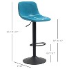 Blue Adjustable Bar Stool, Swivel Height Bar Stool with Backrest 4-Piece Set - 2 of 4