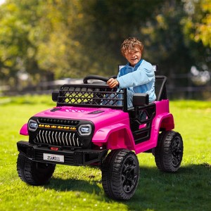 Jojoka 12V Kids Ride On Car with Remote Control, 4-Wheel Truck Toy with Spring Suspension, LED Lights, Music - 1 of 4