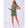 INSPIRE CHIC Women's V-Neck Tank Top and Drawstring Shorts Knit Pajama Set - 2 of 4