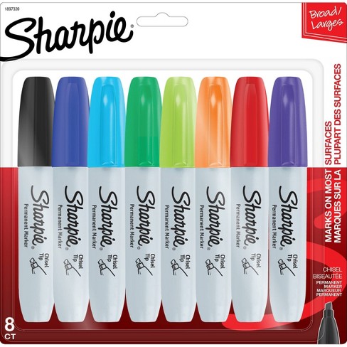 Sharpie 8pk Permanent Markers Chisel Tip Multicolored - image 1 of 4