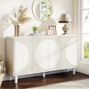 ORRD Modern White Buffet Cabinet with Semicircle Doors, 60” Storage Sideboard with 4 Shelves & Press Open, for Dining Room & Living Room - 2 of 4