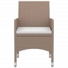 vidaXL Patio Dining Set Outdoor Table and Chair Set Poly Rattan and Glass - Beige 31.5" Table Length 4 Items - 4 of 4