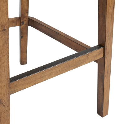 Ellie Brown Wood and Linen Swivel Bar Stool