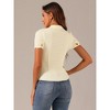 INSPIRE CHIC Women's Sweet Ruffle Trim Peter Pan Collar Button-Down Shirt - 4 of 4