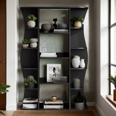 Hommoo 5-Tier Floor Standing Bookshelf Black