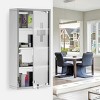 GlasFlength Decorative Storage Cabinets Wall Mounted Medicine Cabinet Lockable Cabinet with 4 Tier Shelves for Room, Silver, 11.75"*4.75"*23.5" - 2 of 4