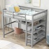 Whisen Elegant Design Full Size Loft Bed with Storage Shelves and Desk - 2 of 4