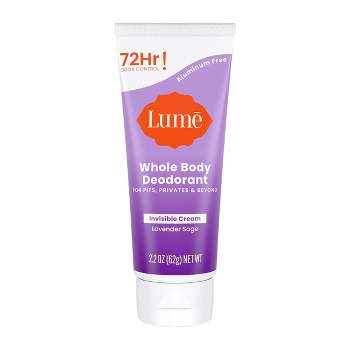 Lume Whole Body Invisible Cream Tube Deodorant - Lavender Sage Scent - 2.2oz