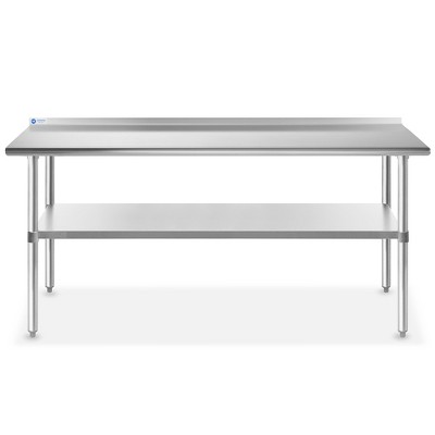 72" Stainless Steel Work Table with Backsplash and Undershelf