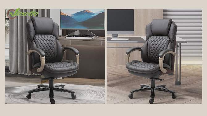 Vinsetto Big and Tall Executive Office Chair with High Back Diamond Stitching Adjustable Height  Swivel Wheels, 2 of 10, play video