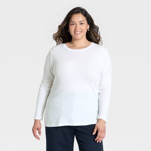 Women's Slim Fit Long Sleeve Top - A New Day™ - 1 of 3