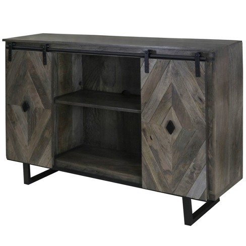 Wesley Tall Tv Media Cabinet Slate Gray Black Stylecraft Target