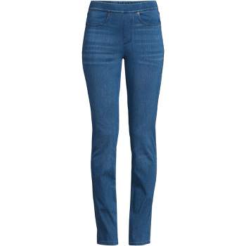 Lands' End Women's Petite Starfish High Rise Pull On Knit Denim Straight  Crop Jeans - Medium - Medium Sea Blue : Target