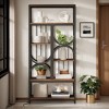 Hommoo 5-Tier Industrial Bookshelf Brown - 2 of 4