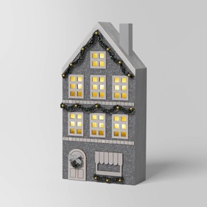 Christmas Lit Mantle House Silver - Wondershop™ - 1 of 3